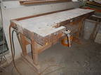 Hobelbank mit Schraubstock ca. 210 x 62 cm Hobelbank mit Schraubstock ca. 210 x 62 cm