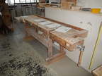 Hobelbank mit Schraubstock ca. 210 x 62 cm Hobelbank mit Schraubstock ca. 210 x 62 cm