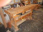 Hobelbank mit Schraubstock ca. 210 x 62 cm Hobelbank mit Schraubstock ca. 210 x 62 cm