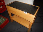 Hackstock mit Steinplatte mobil, Maße: ca. 80 x 42 x 83 cm Hackstock mit Steinplatte mobil, Maße: ca. 80 x 42 x 83 cm