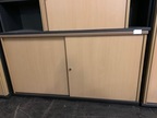 BENE Aktenschrank - Oberschrank, 160er, 2 Ordner hoch, anthrazit/buche BENE Aktenschrank - Oberschrank, 160er, 2 Ordner hoch, anthrazit/buche