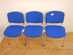 3 Stk. Besprechungsstühle, blau 3 Stk. Besprechungsstühle, blau