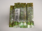 Glaslisenen, echtes Perlmut zwischen Glas laminiert, blau, gelb lackiert, 72 Stk., 206 x 24 x 9 mm Glaslisenen, echtes Perlmut zwischen Glas laminiert, blau, gelb lackiert, 72 Stk., 206 x 24 x 9 mm