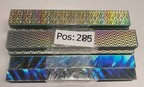 Glaslisenen, versch. Hologr. zw. Glas lam., 335 mm lang, 46 mm /6 Stk, 35 mm/16 Stk, 24 mm /16 Stk Glaslisenen, versch. Hologr. zw. Glas lam., 335 mm lang, 46 mm /6 Stk, 35 mm/16 Stk, 24 mm /16 Stk