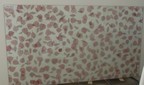 Laminiertes Glas mit natürlichen Blättern in rot, Duschtrennwand, 2260 x 1260 x 10 mm Laminiertes Glas mit natürlichen Blättern in rot, Duschtrennwand, 2260 x 1260 x 10 mm