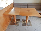 3 Stk. Gastraumtische 60x75cm, 3 Stk. 75x75cm, 1 Stk. 120x75, 1 Stk. 110x75cm, inkl. Sitzbankmodule ca. 14,5 Laufmeter mit Stoffpolsterung 3 Stk. Gastraumtische 60x75cm, 3 Stk. 75x75cm, 1 Stk. 120x75, 1 Stk. 110x75cm, inkl. Sitzbankmodule ca. 14,5 Laufmeter mit Stoffpolsterung
