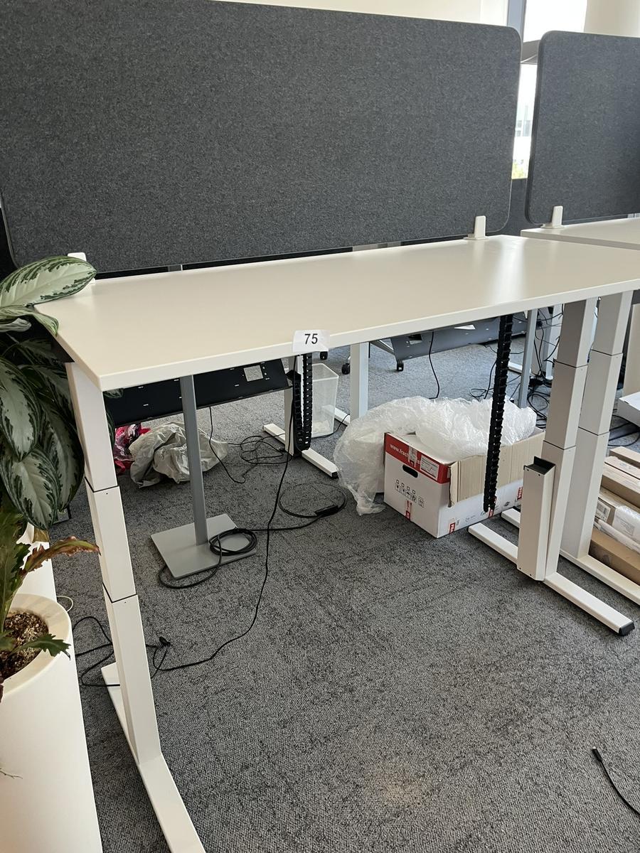Sitz-,Steh-,Schreibtisch 160x80 cm , Steelcase elektrisch höhenverstellbar ca.65/120cm mit Sichtblende abnehmbar, Baujahr 2021?d=2025-05-20 21:05:14