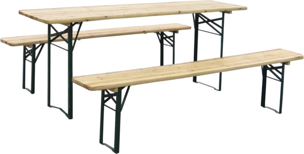 Bierzeltgarnitur Set 3-teilig, Tisch 220 x 70 cm, Bänke 220 x 25 cm, Fichte natur, grün?d=2025-05-16 11:15:09