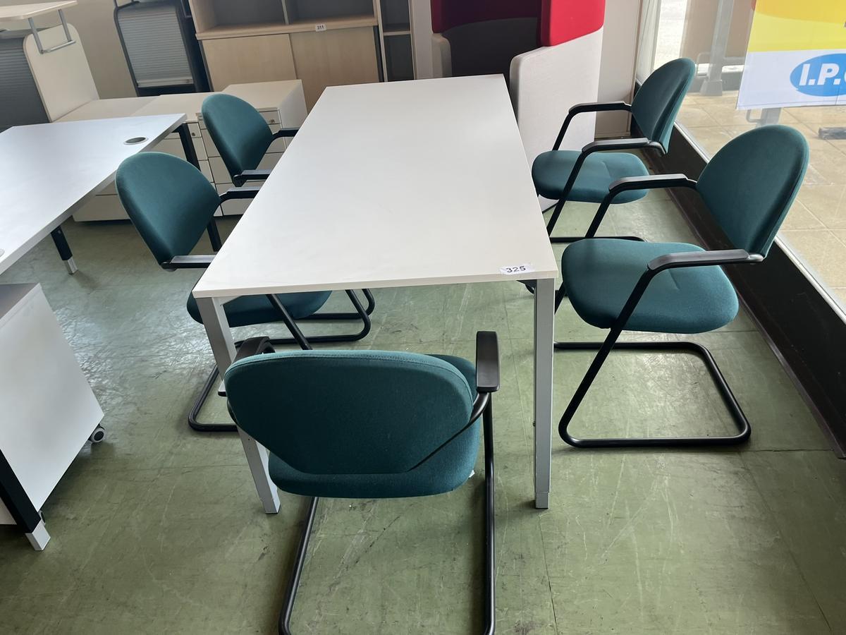 Besprechungstisch 180/80 cm mit 5 Stühlen grün?d=2025-05-21 03:01:09