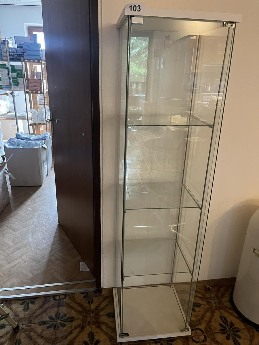 Glasvitrine mit 4 Fachebenen 40 x 35 x 150 cm