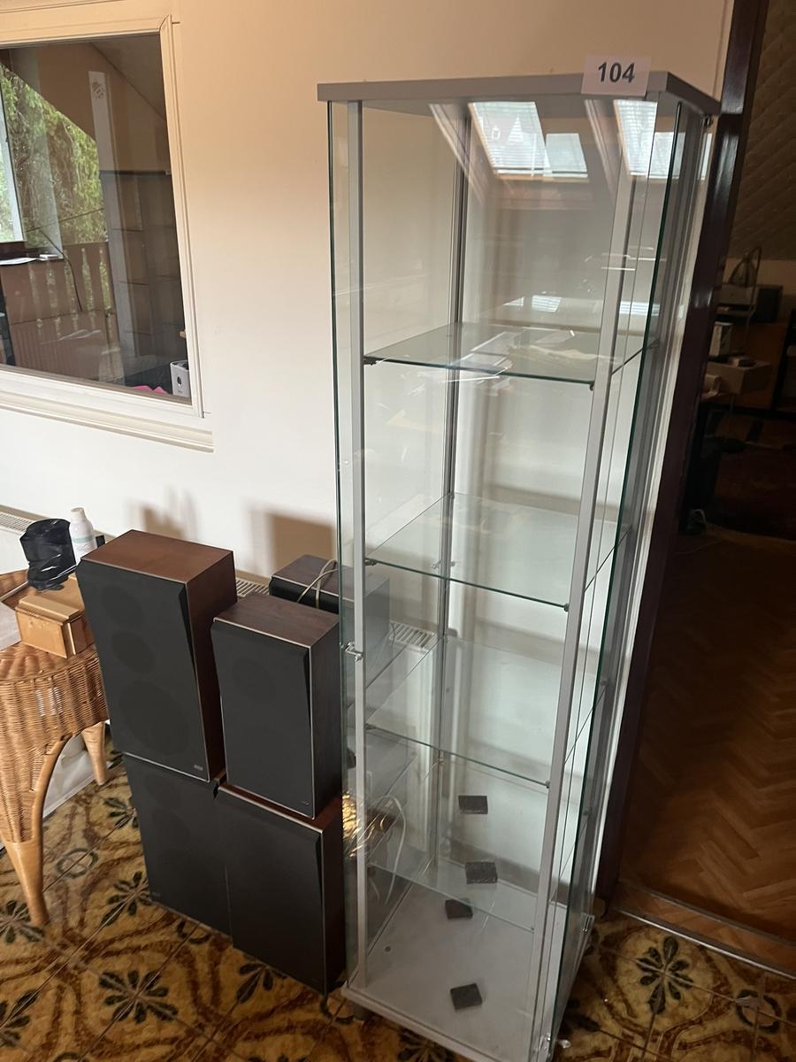 Glasvitrine mit 5 Fachebenen 40 x 35 x 165 cm