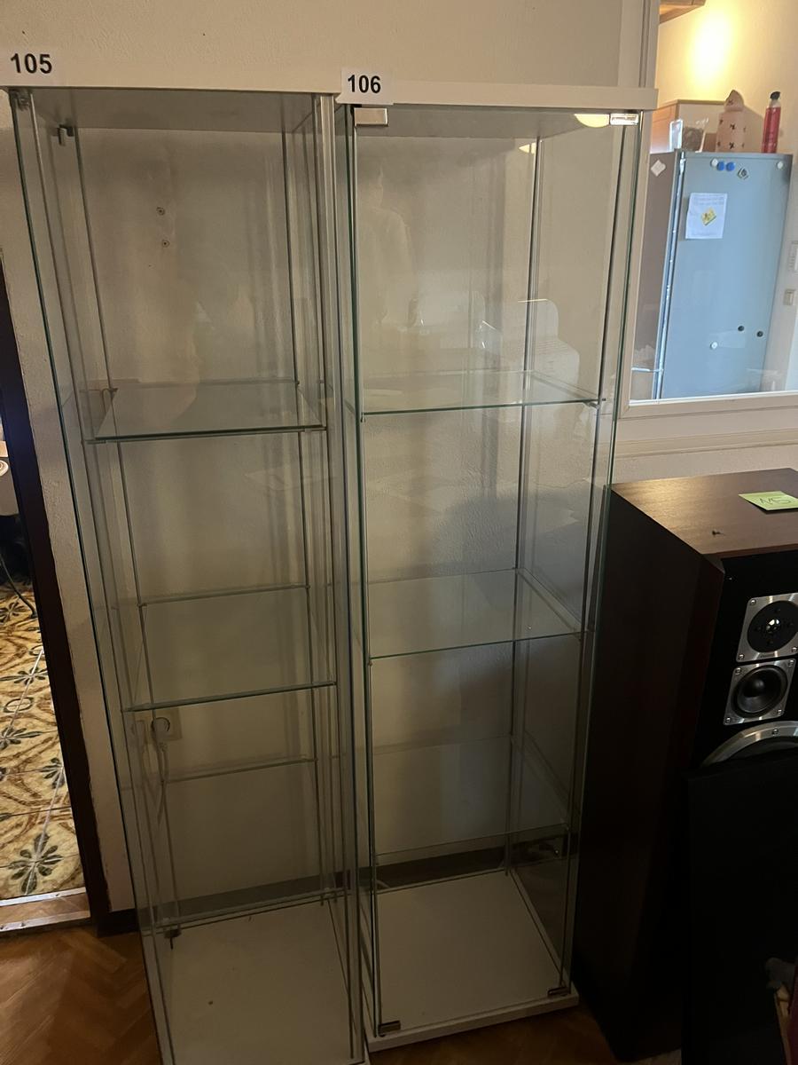 Glasvitrine mit 4 Fachebenen 40 x 35 x 150 cm