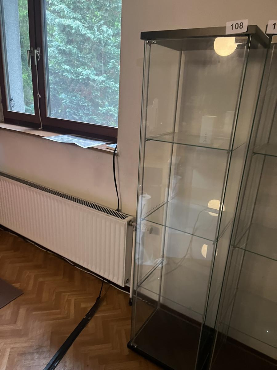 Glasvitrine mit 4 Fachebenen 40 x 35 x 150 cm