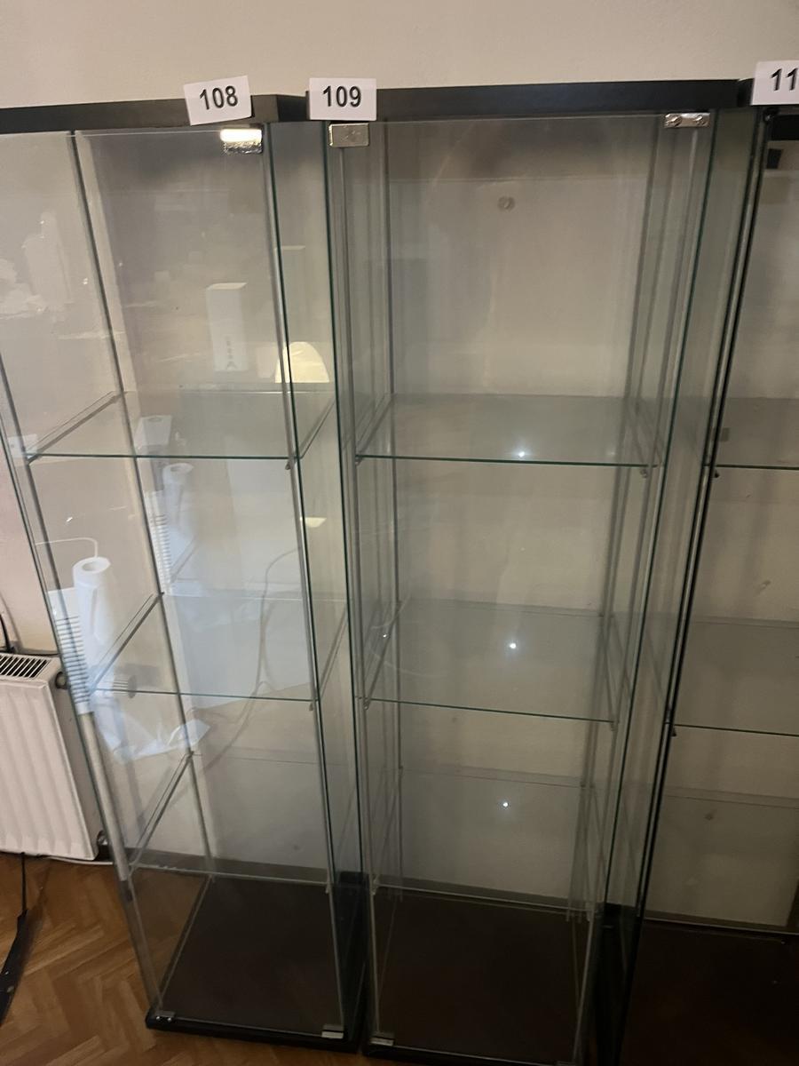 Glasvitrine mit 4 Fachebenen 40 x 35 x 150 cm