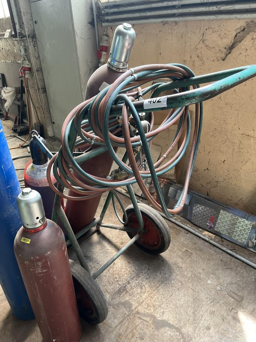 AGA Flaschenwagen mit Armatur, ohne Flaschen
