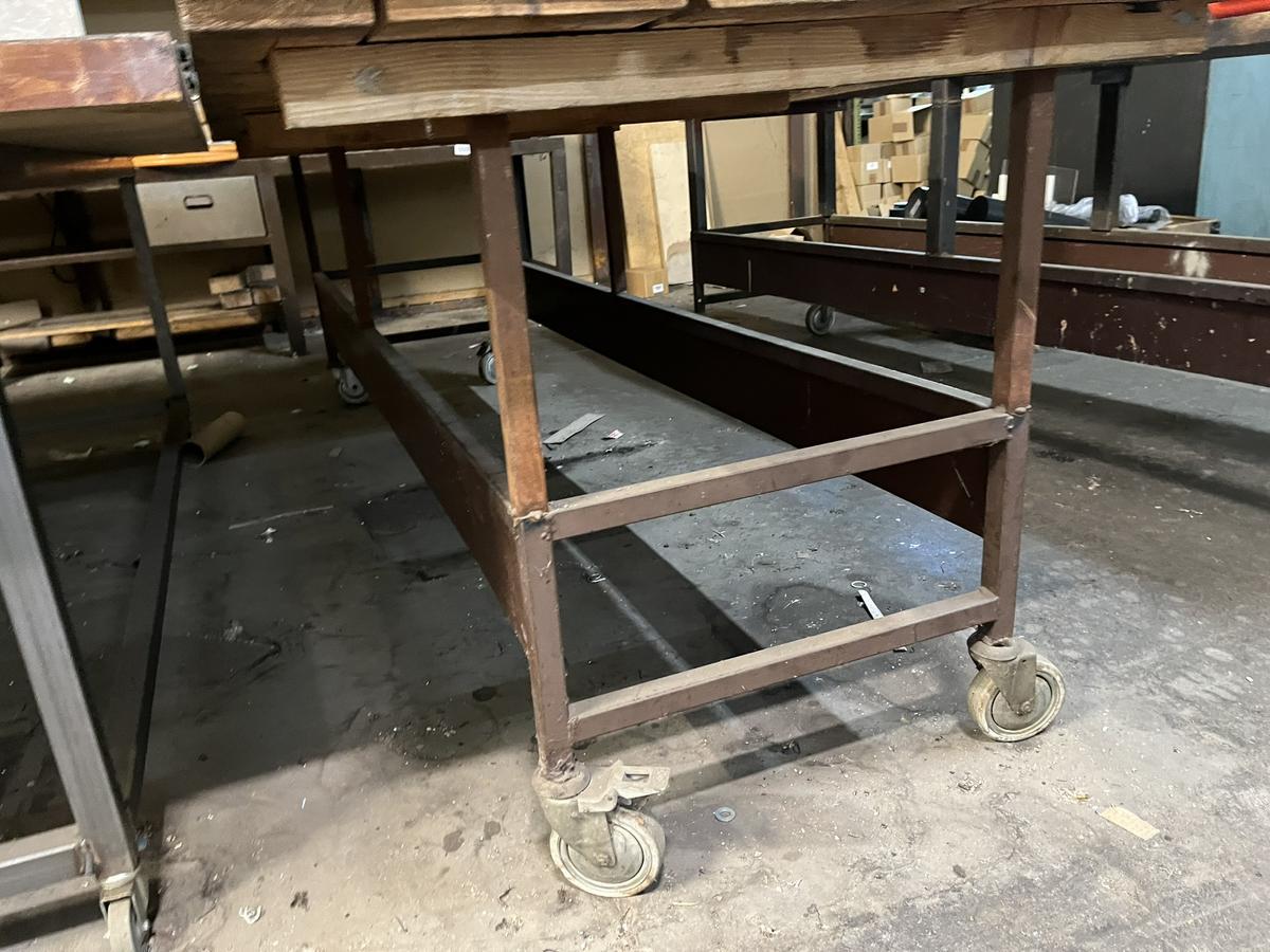Werktisch mit Rollen, ca. 270x100x80cm