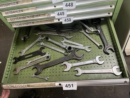 Ladeninhalt an diversen Ring- und Gabelschlüsseln Ladeninhalt an diversen Ring- und Gabelschlüsseln