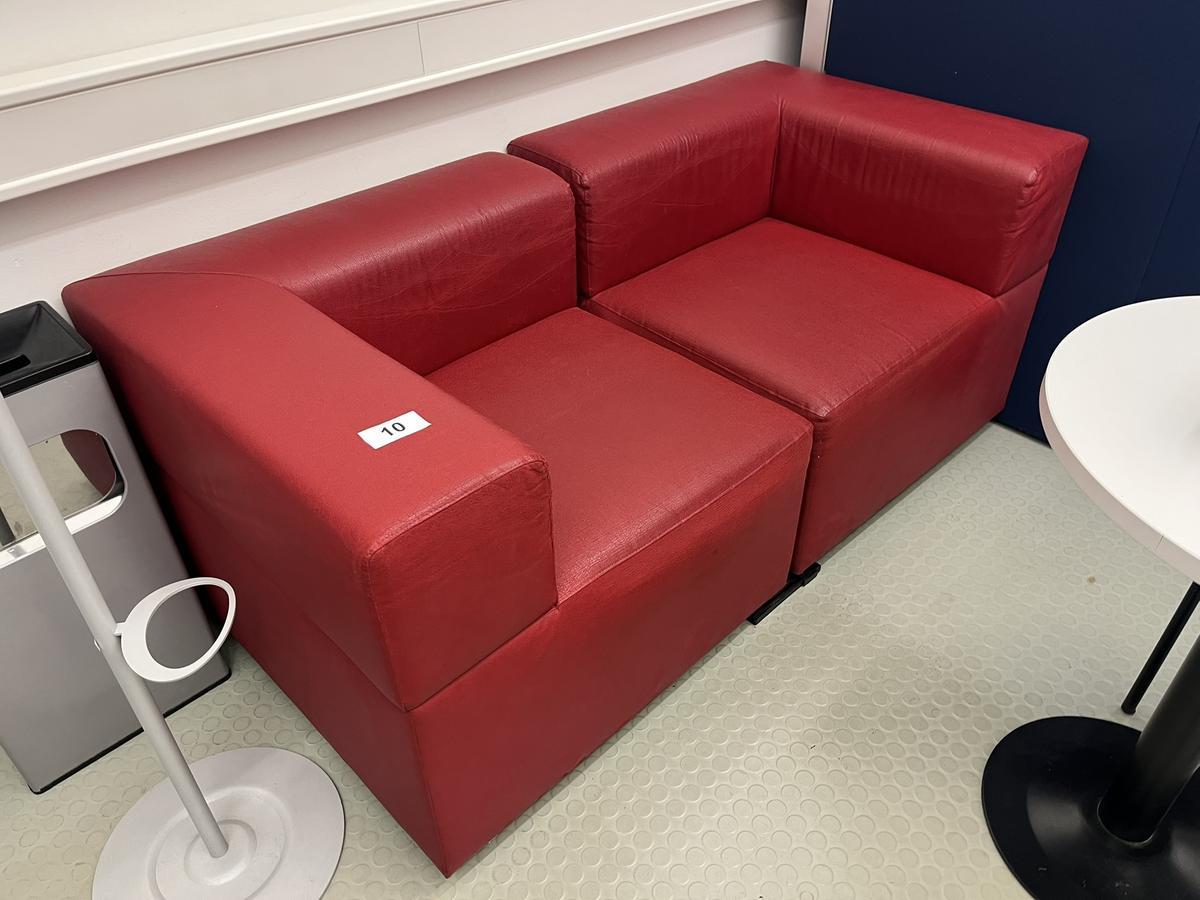 2teilige Sitzbankgruppe rot