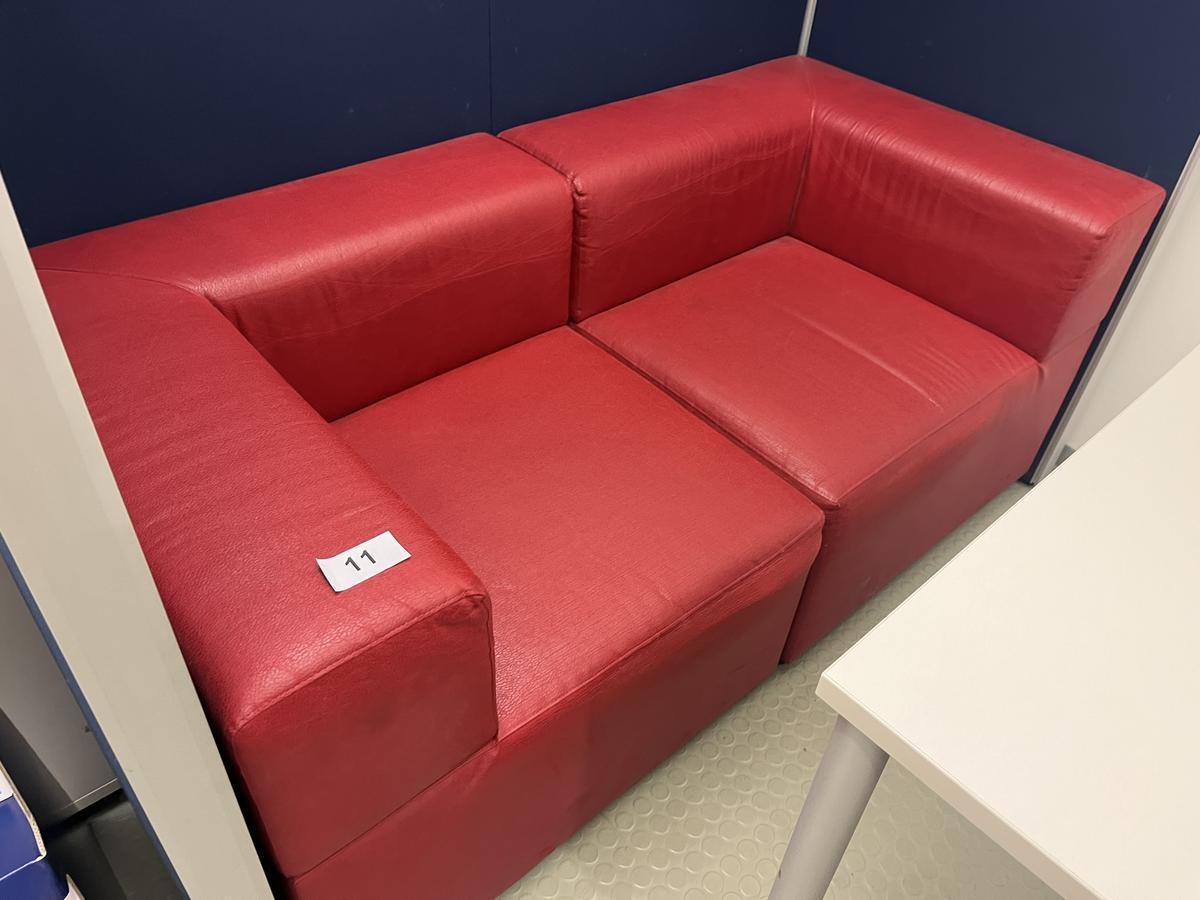 2teilige Sitzbankgruppe rot