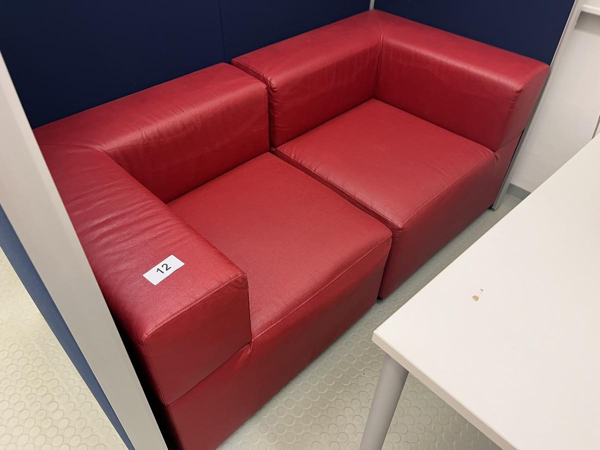 2teilige Sitzbankgruppe rot
