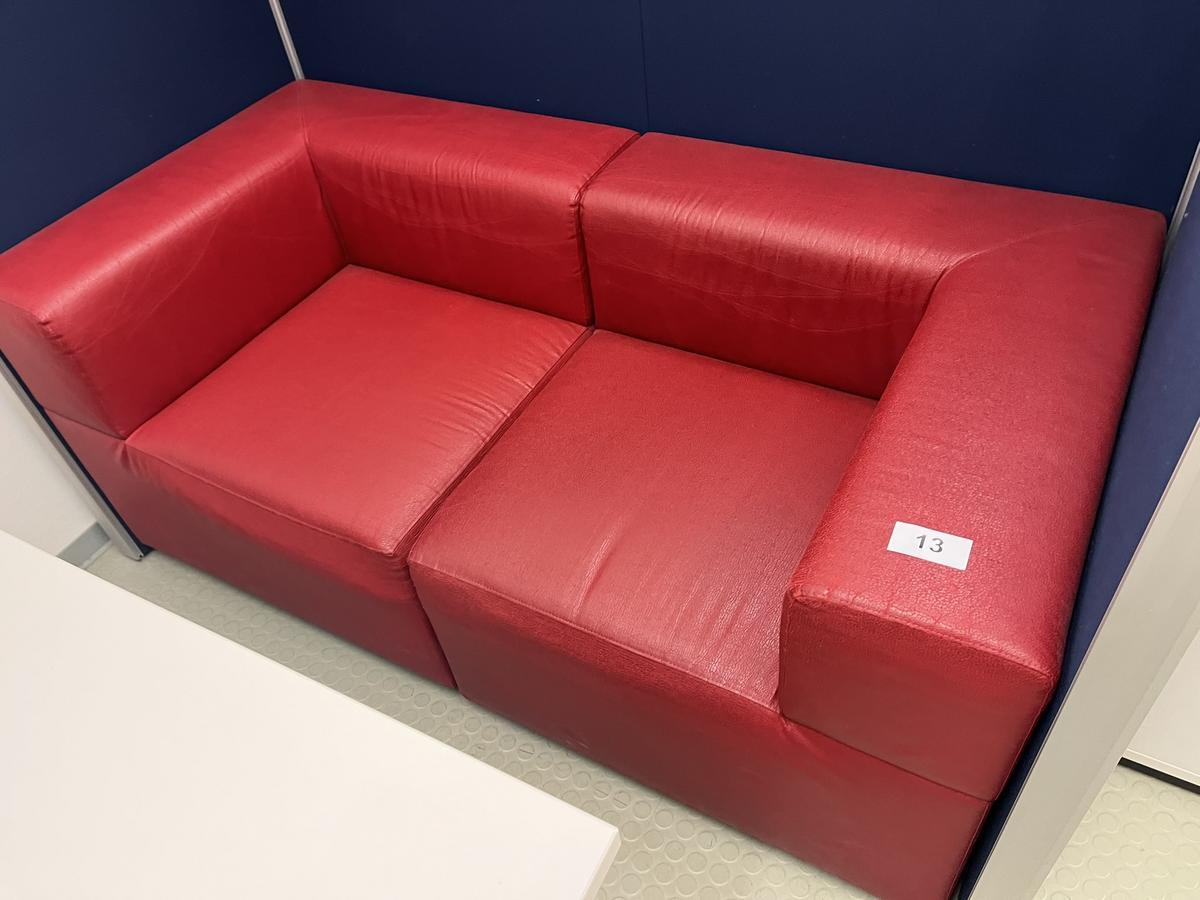 2teilige Sitzbankgruppe rot