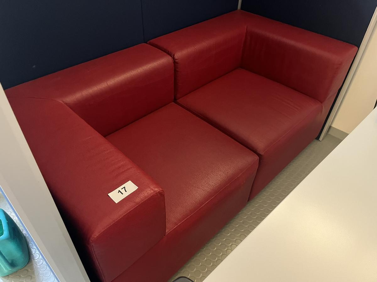 2teilige Sitzbankgruppe rot