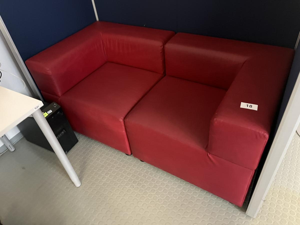 2teilige Sitzbankgruppe rot