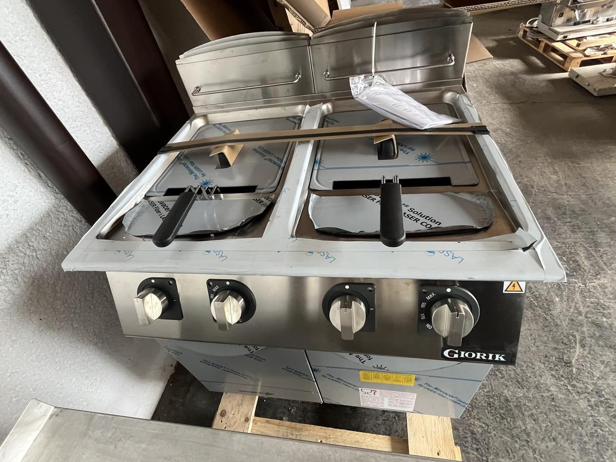 GIORIK Edelstahl elektrische Doppelfritteuse