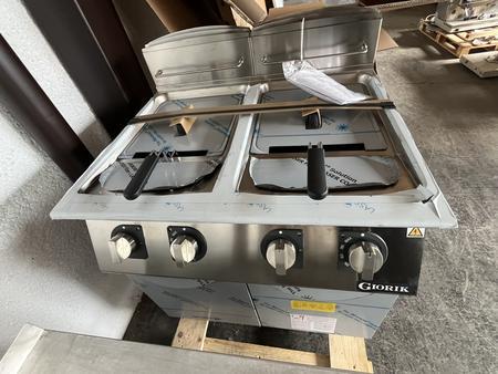 GIORIK Edelstahl elektrische Doppelfritteuse, Moedell FE 7217, 400V, NEU, ca. 80x75x105cm GIORIK Edelstahl elektrische Doppelfritteuse, Moedell FE 7217, 400V, NEU, ca. 80x75x105cm