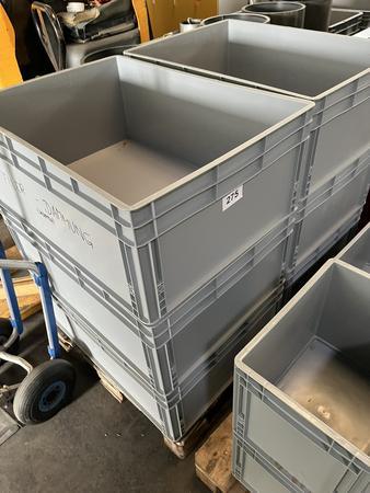 Plastikboxen, 6 Stk. 60x80x30cm, 3 Stk. 40x30x30cm, 5 Stk. 40x60x10cm, 1 Stk. 40x60x30cm Plastikboxen, 6 Stk. 60x80x30cm, 3 Stk. 40x30x30cm, 5 Stk. 40x60x10cm, 1 Stk. 40x60x30cm