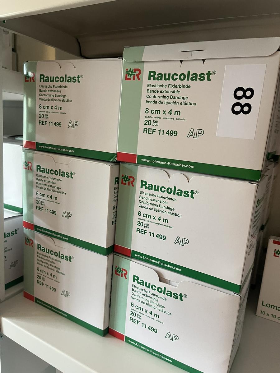 24 Packungen a 20 Stück Raucolast Elastische Fixierbinde 8 cm x 4 m