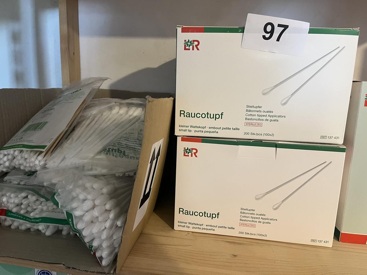 4 Packungen a 200 Stück Raucotupf Stieltupfer - kleiner Wattekopf