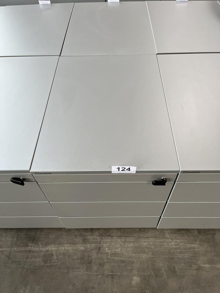 Neudörfler Rollcontainer, mit Schlüssel, silber, ca. 43x60x55cm, 4 Laden