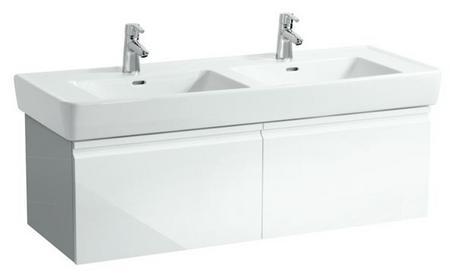 LAUFEN Pro A Unterschrank fr Doppelwaschtisch, mit Innenschublade, wei Hochglanz, 122 x 45 cm, Hhe 40 cm