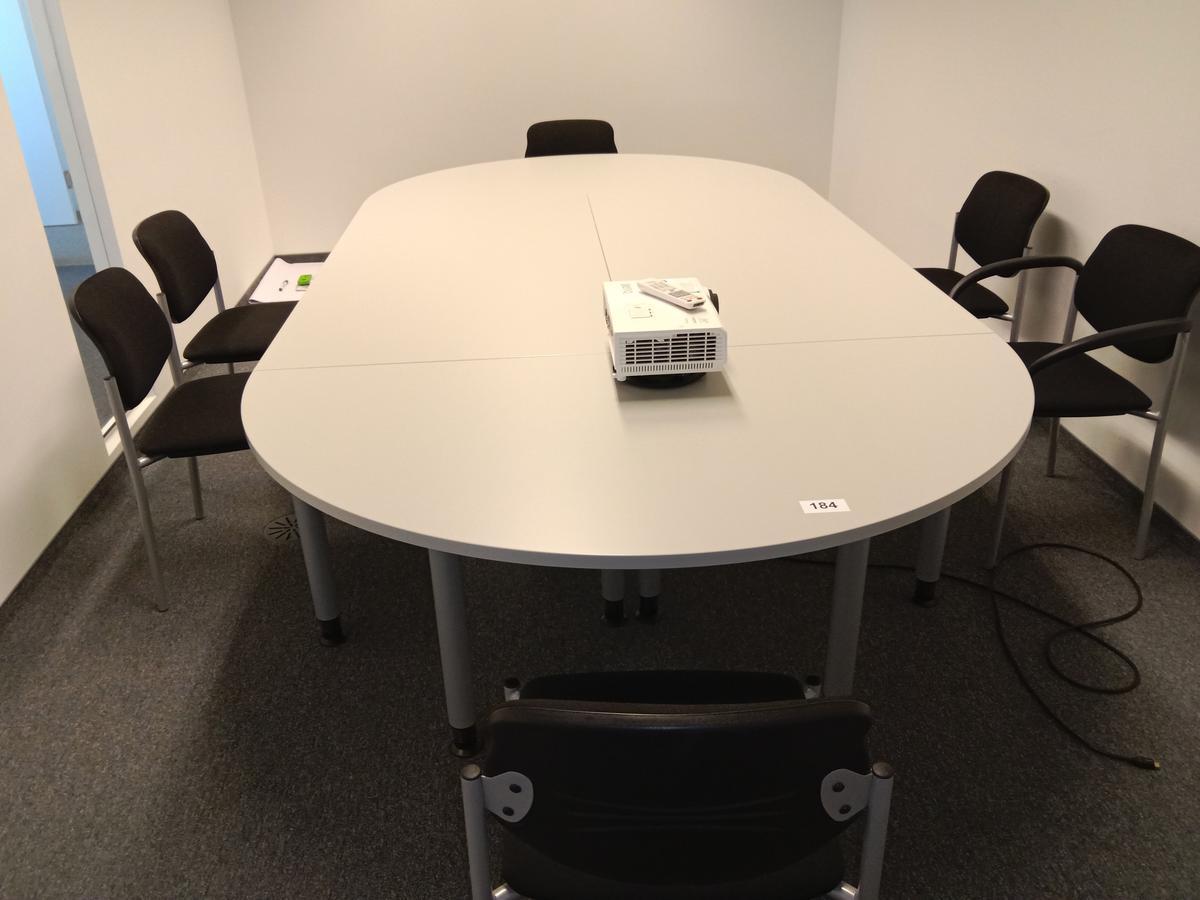 4-teilige Besprechungstischgruppe ca.320/160 cm mit 6 Besucherstühlen