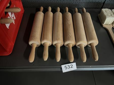 6 Stk. Teigroller hellbraun, 25cm , fabriksneu 6 Stk. Teigroller hellbraun, 25cm , fabriksneu