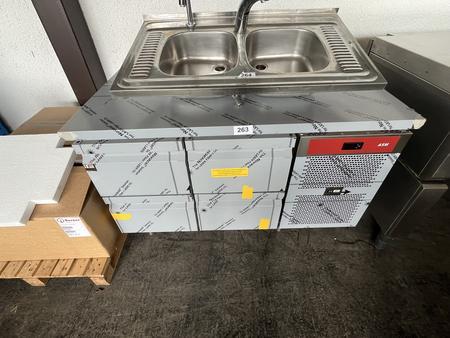 ASM Edelstahl Khlpult TMG2V2510, NEU, 4 Laden, ca. 140x70x85cm