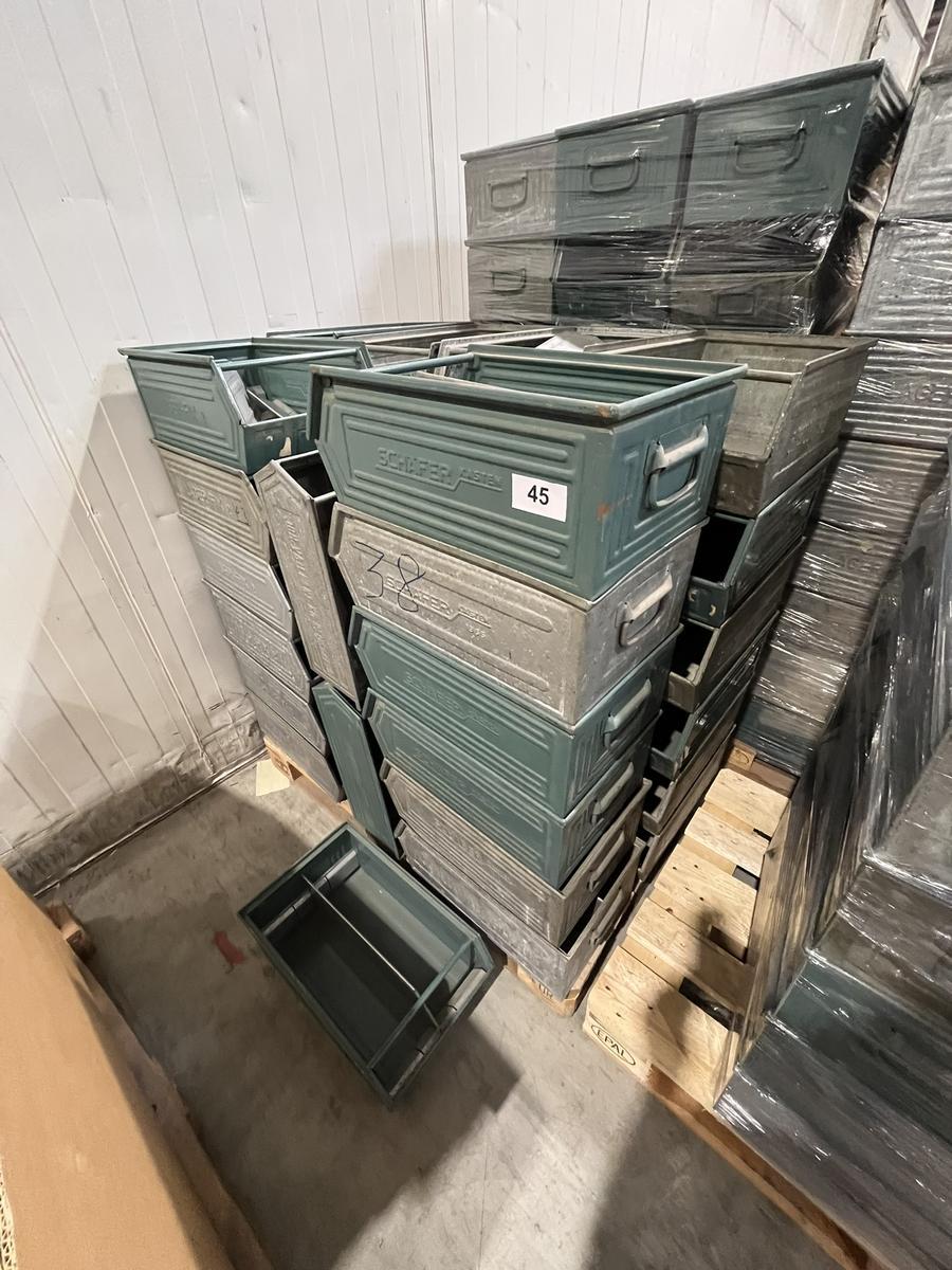 38 Stück Schäfer Sichtlagerboxen in Metall ca. 315/500/200 mm stapelbar?d=2025-08-09 18:26:05
