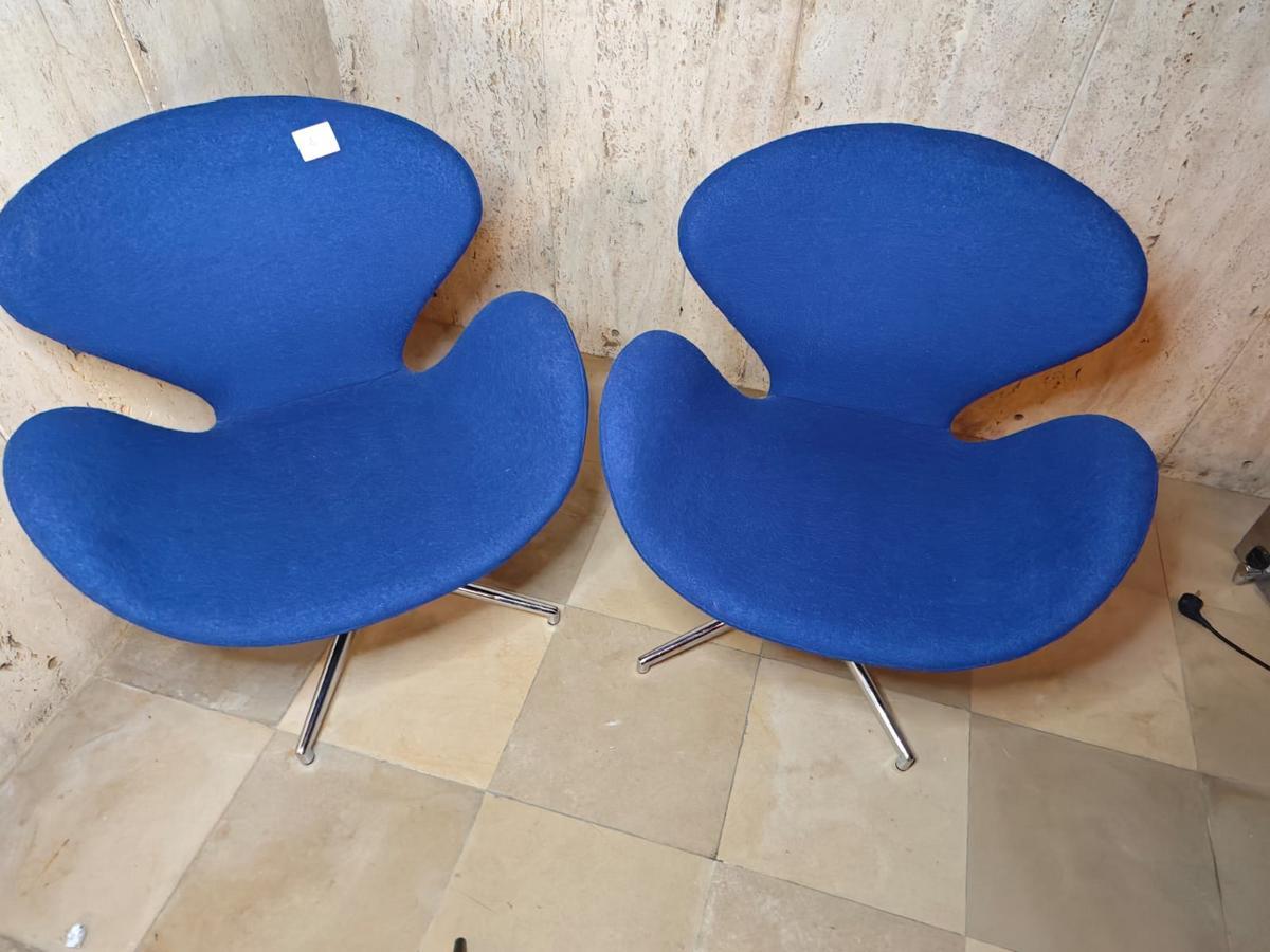 Sessel blau 2 Stück, Swanchair