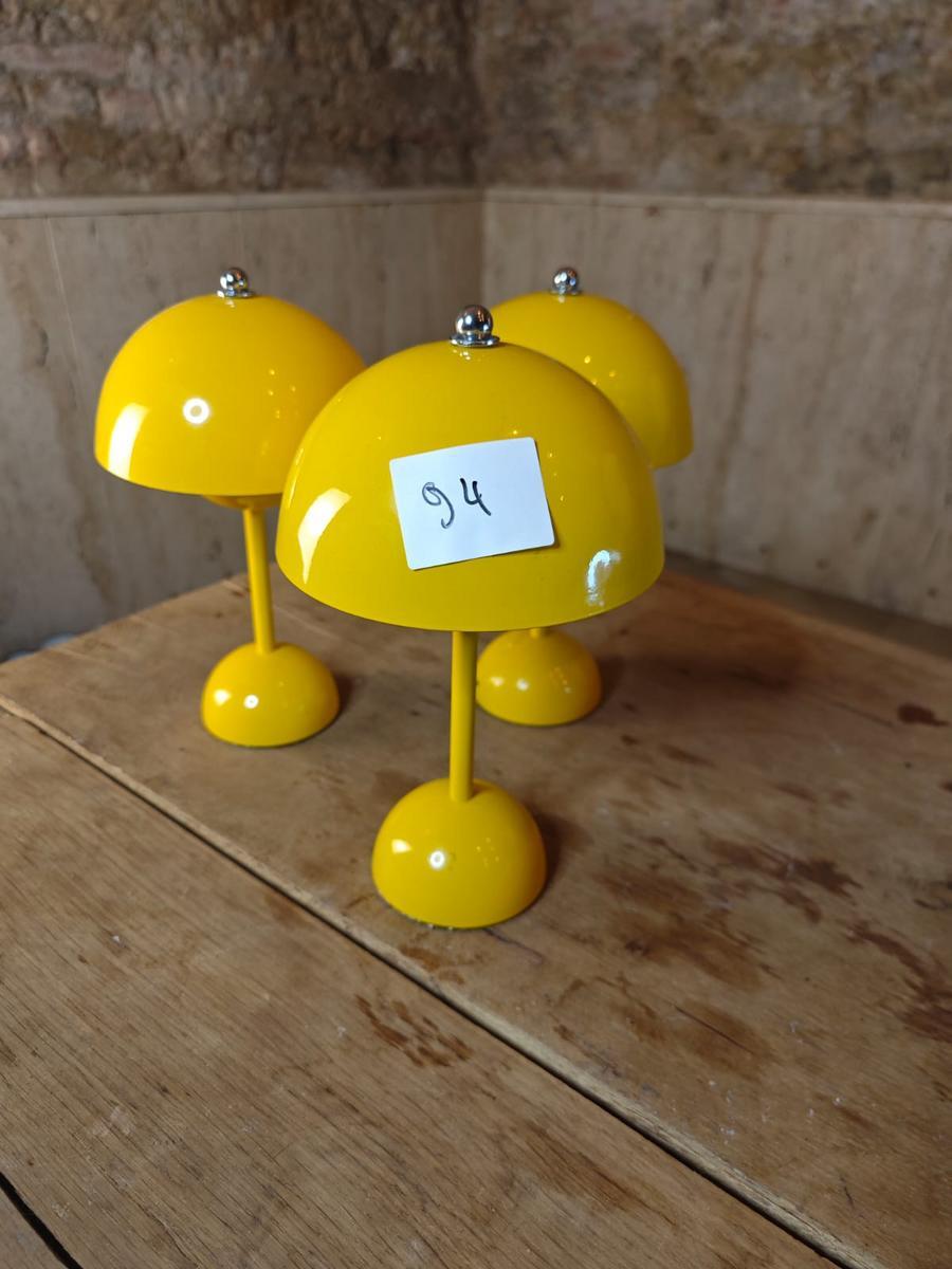 Akku Tischlampen, Dimmbar, mit USB-C Ladeanschluss, 3 Stk, Gelb