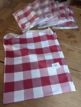 Schaufenstervorhang, Rot/weiß kariert, 8 Stück Schaufenstervorhang, Rot/weiß kariert, 8 Stück