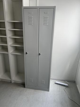 2 Stck Umkleidespinde in Metall 40/60/180 cm grau
