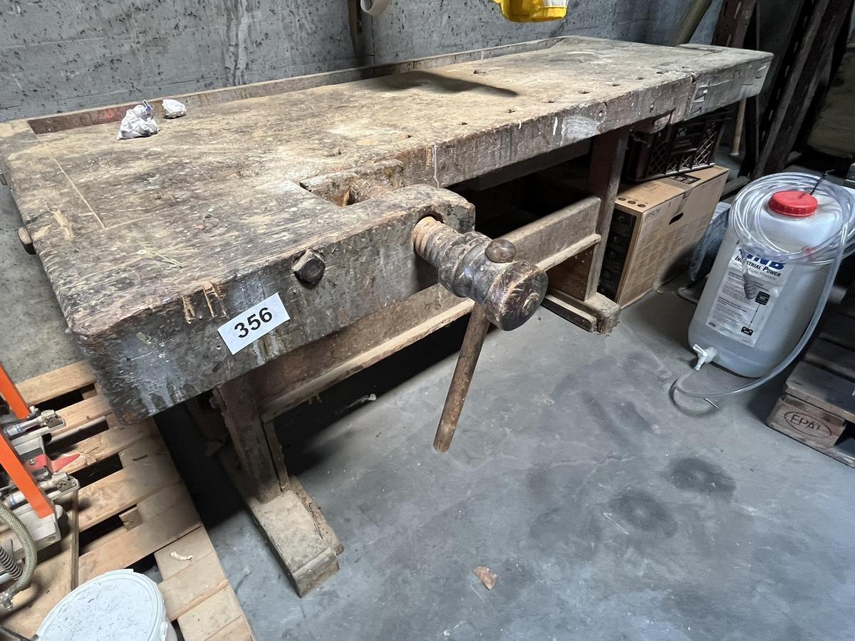 Tischler-Hobelbank in Holz ca. 210/70/80 cm