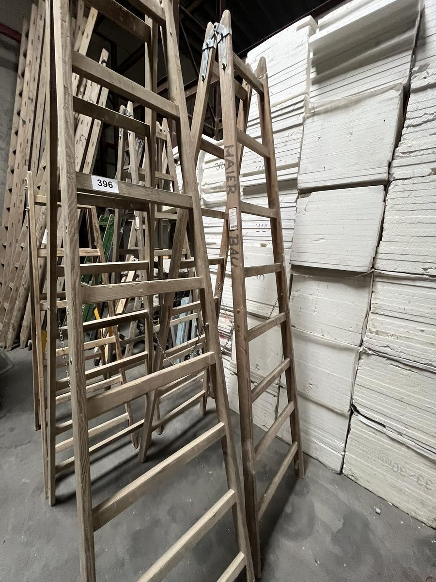 4 Stück Holzstehleitern 8/6 stufig