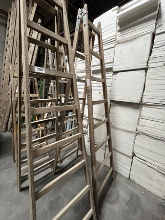 4 Stck Holzstehleitern 8/6 stufig