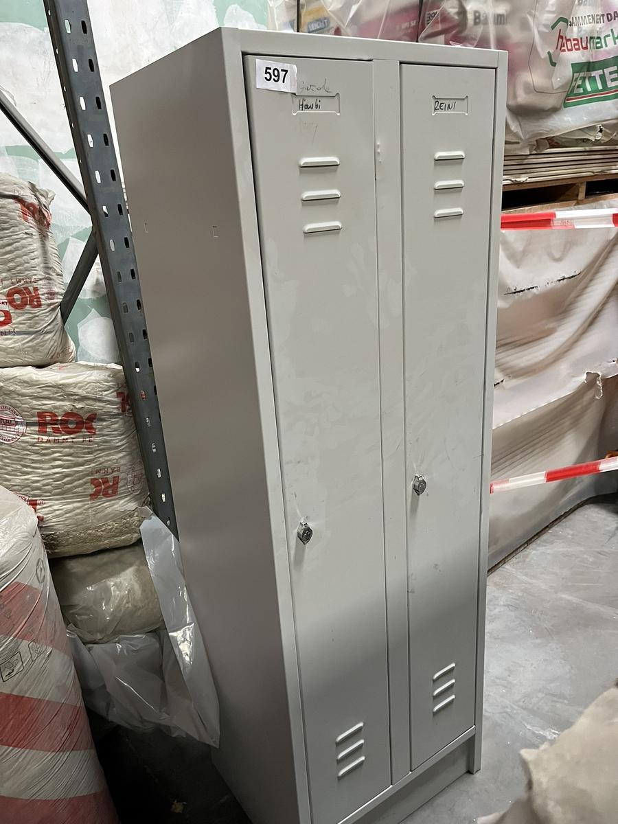 2 teiliger Umkleidespind in Metall 45/60/180 cm