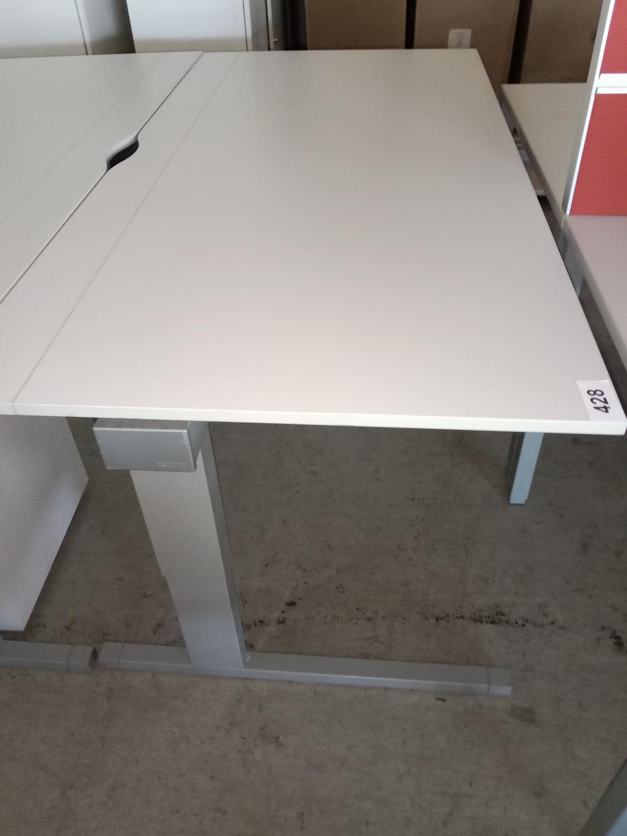 Techo Schreibtisch mit Kurbel, höhenverstellbar, 160x80cm, in grau