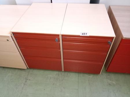 2 Stk. Bene Rollcontainer, je 43x60x60cm 2 Stk. Bene Rollcontainer, je 43x60x60cm