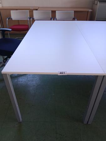 Schreibtisch, weiß, Gestell grau, ca. 180x80cm Schreibtisch, weiß, Gestell grau, ca. 180x80cm
