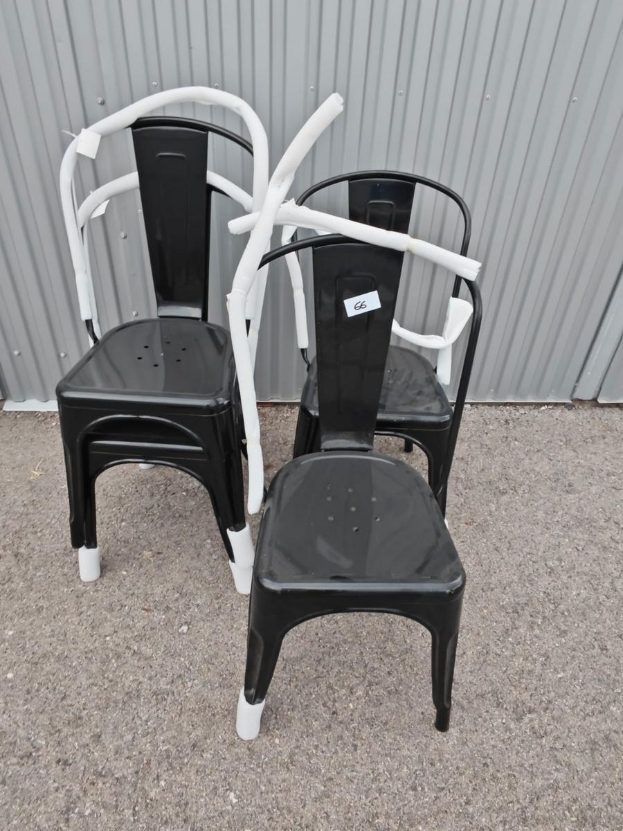 Metallstuhl, Industrial Style, schwarz, 4 Stk., Neu